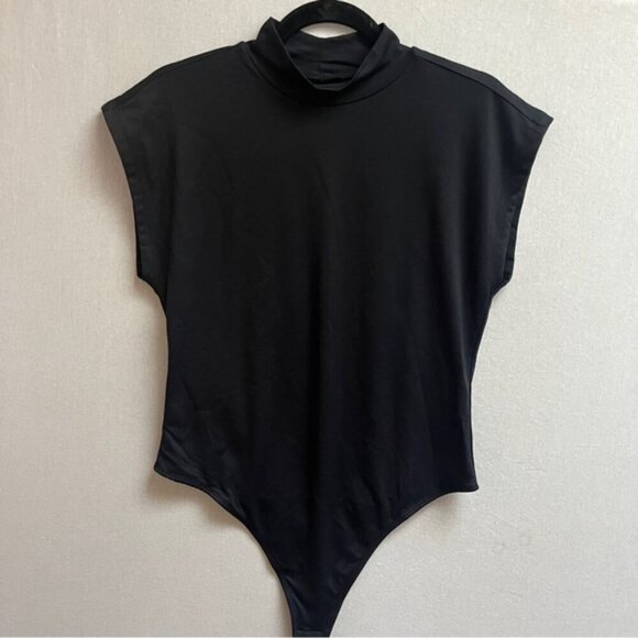 Maeve Anthropologie Mock-Neck Black Bodysuit Sz XL - Picture 5 of 11